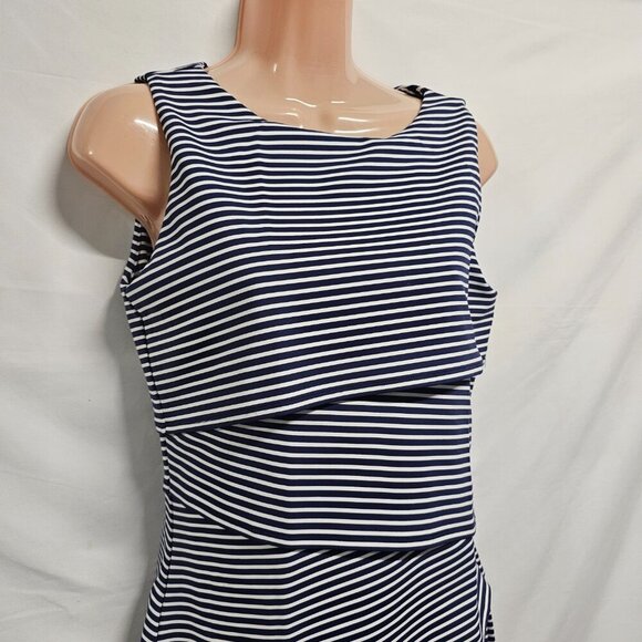 J McLaughlin Nicola Striped Sleeveless Layered Dress Women Size S Blue - Picture 4 of 15